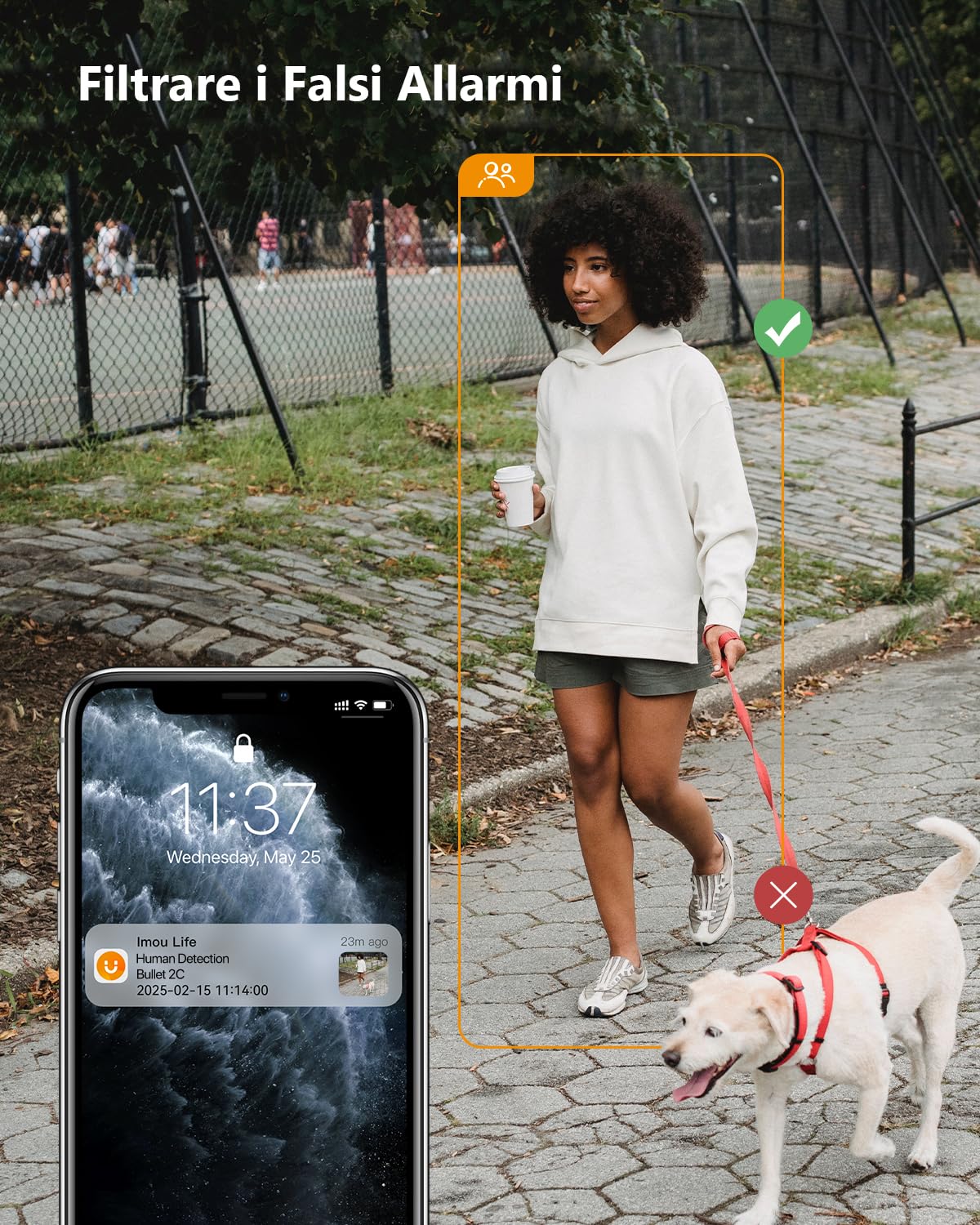 Imou Telecamera WiFi Esterno, 5MP Videocamera Sorveglianza da Esterno Telecamera di Sicurezza con Rilevamento Umano, IP67, Visione Notturna 30m, Compatibile con Alexa, 2,4g, Bullet 2C 5MP