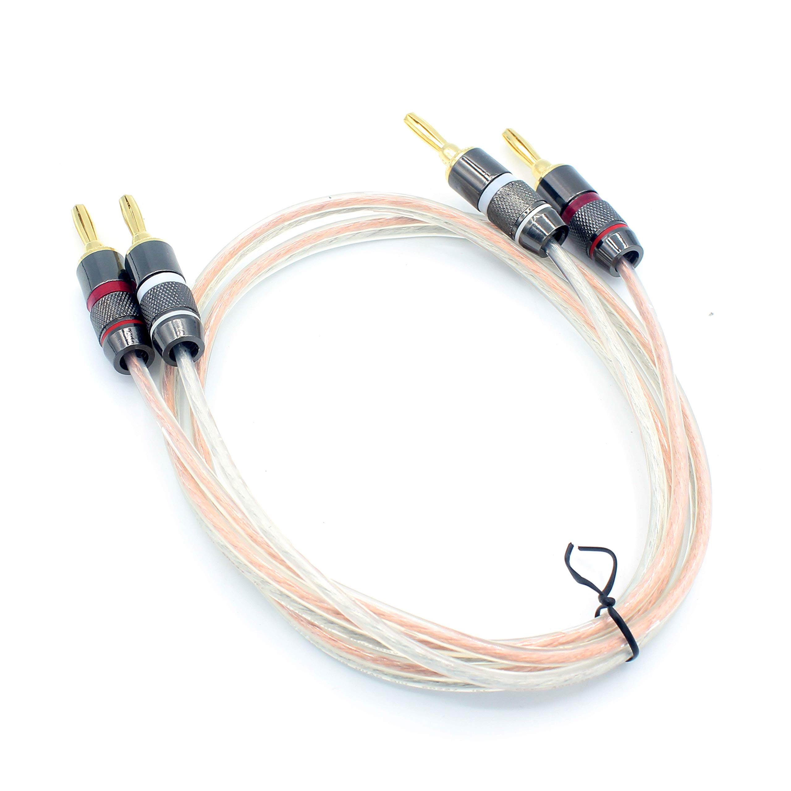 Micca Pure koperen luidsprekerdraad met vergulde banaanstekkers, 14AWG, 4 meter, paar