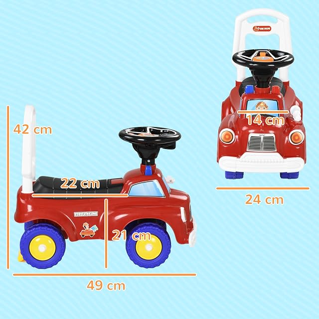 Foto 7 de 8 de AIYAPLAY Coche Correpasillos para Niños de 18-36 Meses 49x24x42 cm, Rojo