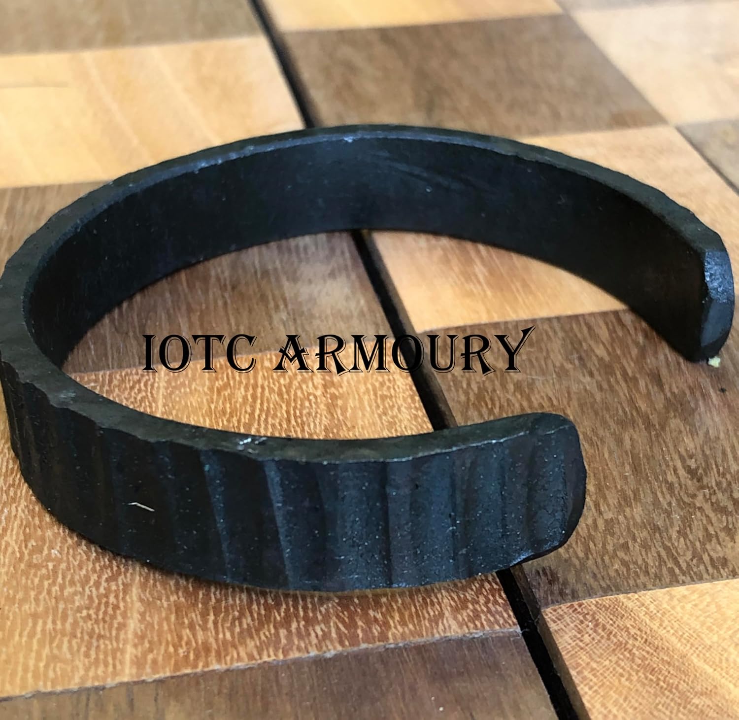 Hand-Forged Medieval Steel Cuff Bracelet - Handcrafted Textured Blackened Iron Bangle, Rustic Minimalist Viking Jewelry, Unisex Medieval Jewellery