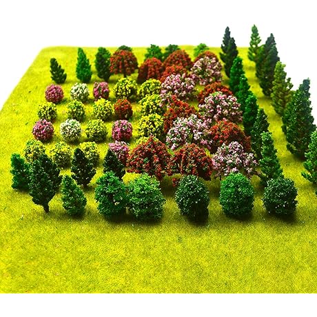 70PCS HO Scale Model Train Accessories Mini Model Trees Kit