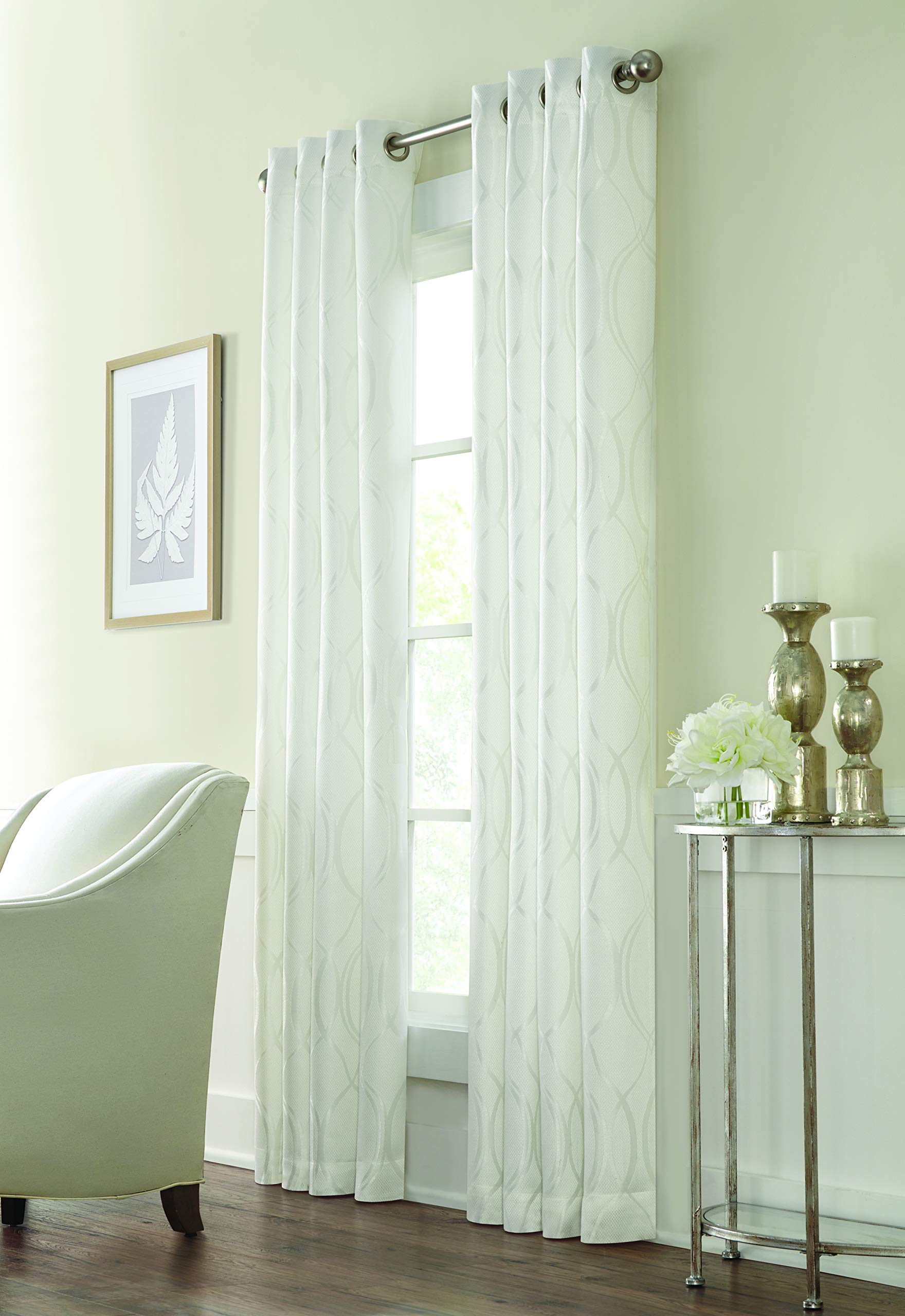 Commonwealth Home FashionsCurtain, Window, Panel, Drapery, Fabric, White, 52x84