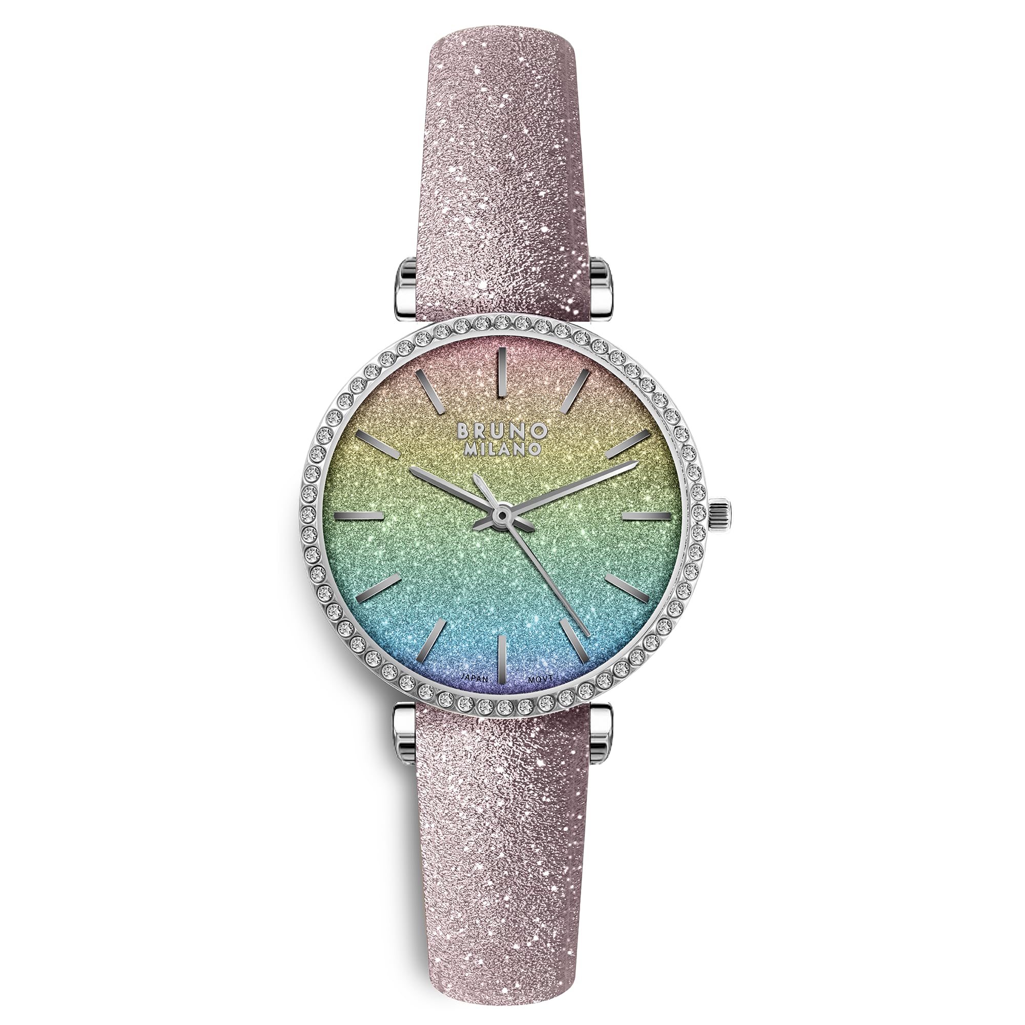 Fashion Forward Diamond Studded Bezel Watch Starry Night Dial for Women and Girls (Denim)