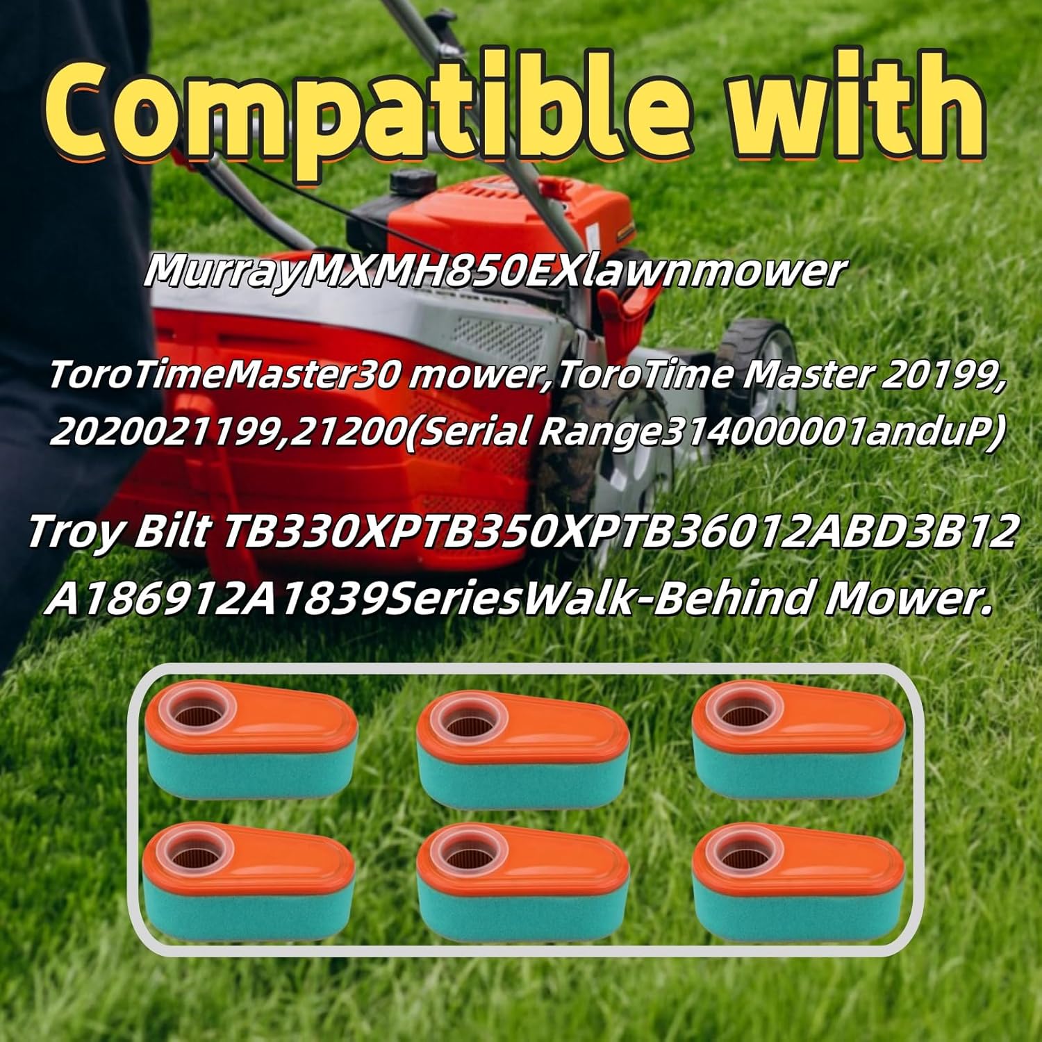 795066 Air filter Suitable Replaces BS 800 800E 825E 850E 775EX 850 775 875EX 950E Series Engine HU775H HU775AWD HU775HW HU775BBC HD775HW 796254 Toro Timemaster Lawn Mower(6-pk)