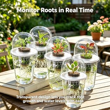 6 Pack Clear Hydroponic Nursery Pots with Humidity Dome for Seed Starting