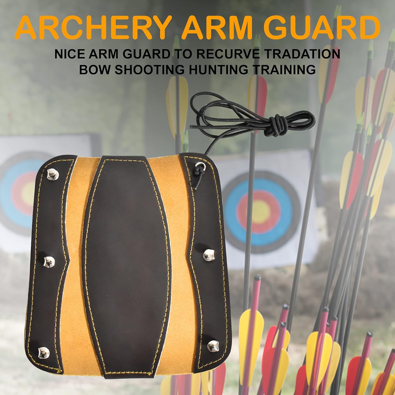 UNIVERSE ARCHERY Genuine Leather Traditional Archery Arm Guard - Protective Forearm Bracers and Gloves for Shooting, Hunting, Bow Sports - Genuine Cowhide Sleeve Protectors Medieval Style. : Sports & Outdoors