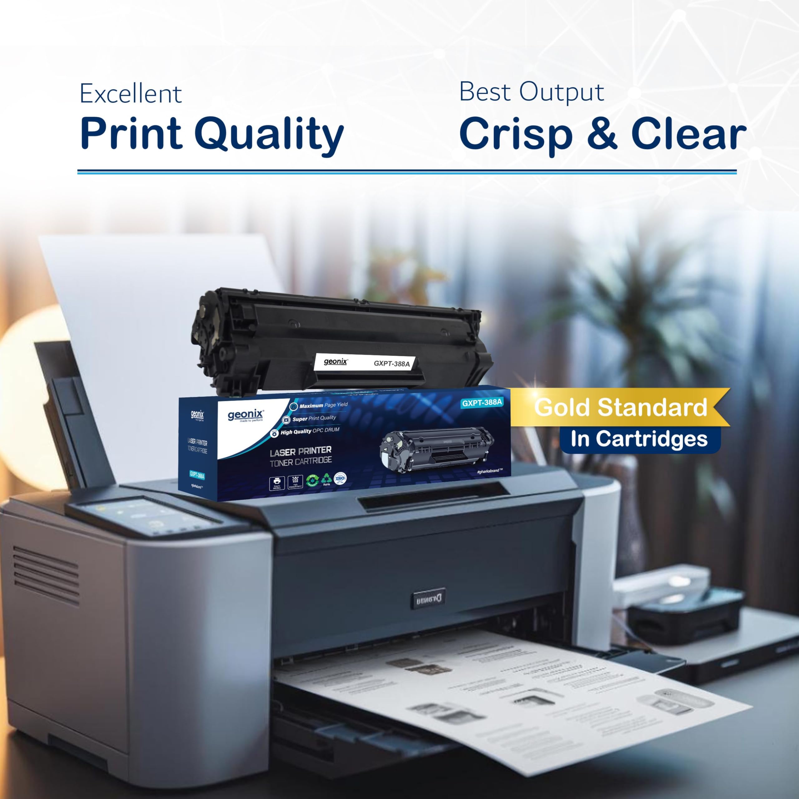 GEONIX Printer Toner Cartridge 388A Compatible with HP LaserJet P1007/P1008/P1106/P1108 LaserJet Pro M1136/1213NF/1216NFN/M126A/M1218NFS MFP/M126NW/M128FP/M128FN/M128FW/M226DW/M226DN/M202DW/M202N 3