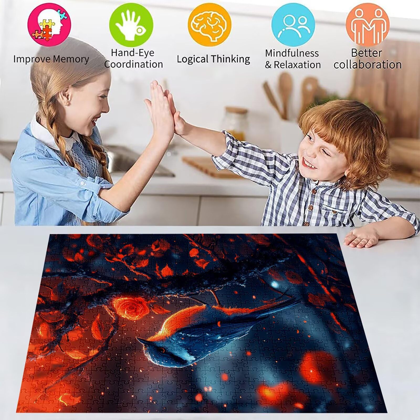 Puzzle 3000 elementów ptak puzzle dla dorosłych kwiaty 122 x 81 cm unikalne rzemiosło klasyczne 3D drewniana układanka do rodzinnych gier biznesowych, układanka zrób to sam do dekoracji ścian domu