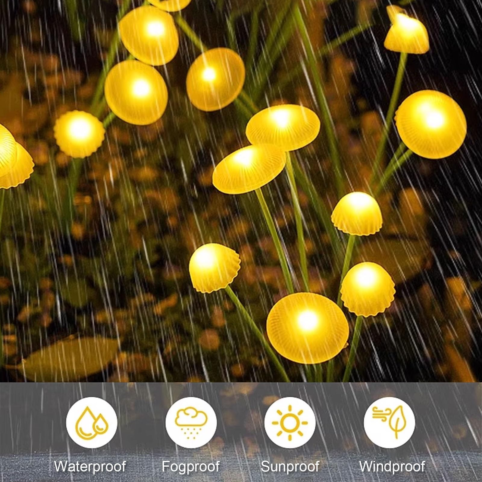 Zewnętrzna lampa solarna Led w kształcie grzyba, zewnętrzna lampa solarna na ścieżki, patio, festiwal, wesele, imprezę