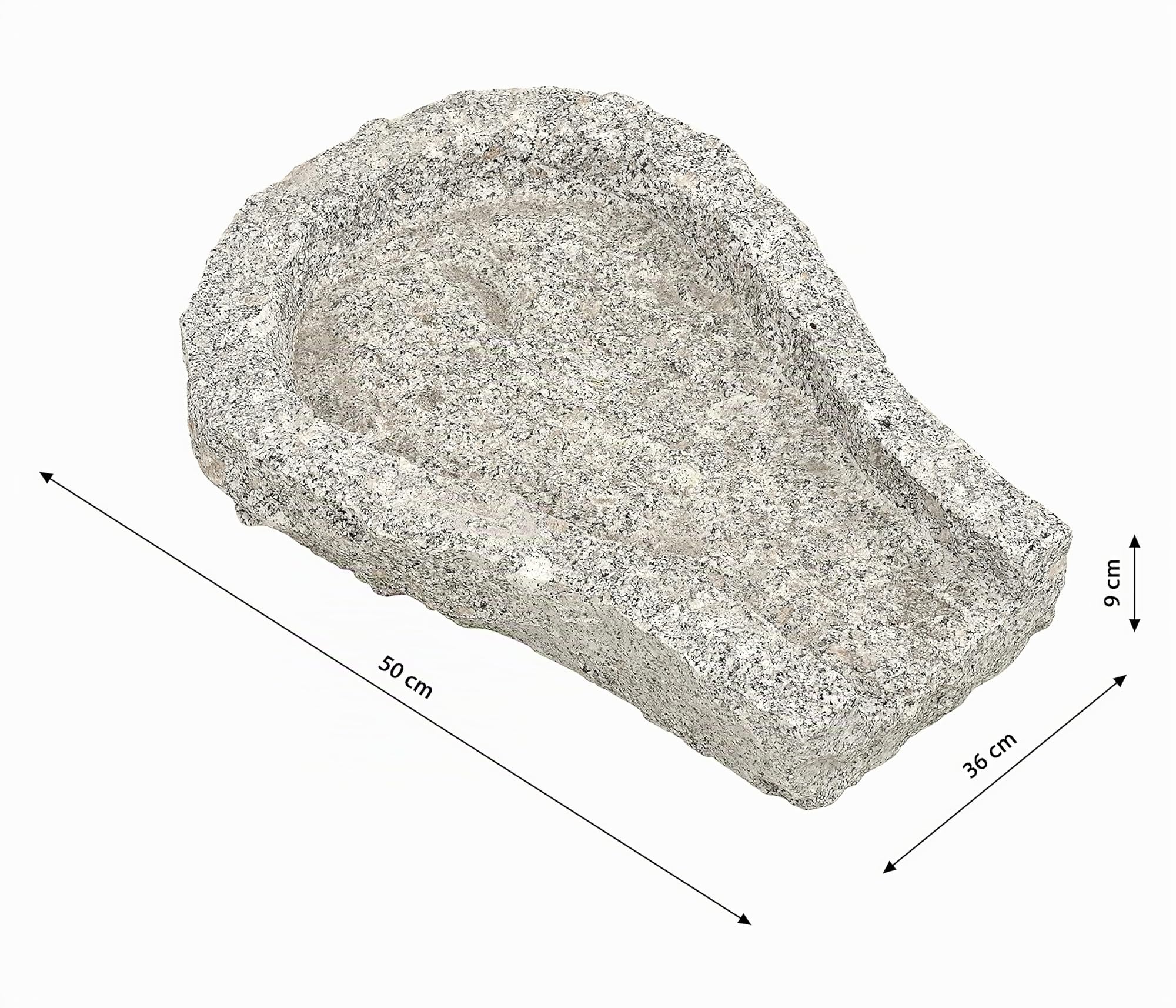 Dehner Bachlaufschale, konisch, ca. 50 x 36 x 9 cm, Granit, grau