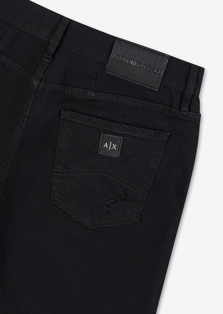 Armani Exchange Men's J13 Slim Stretch Cotton Bull Denim, Black