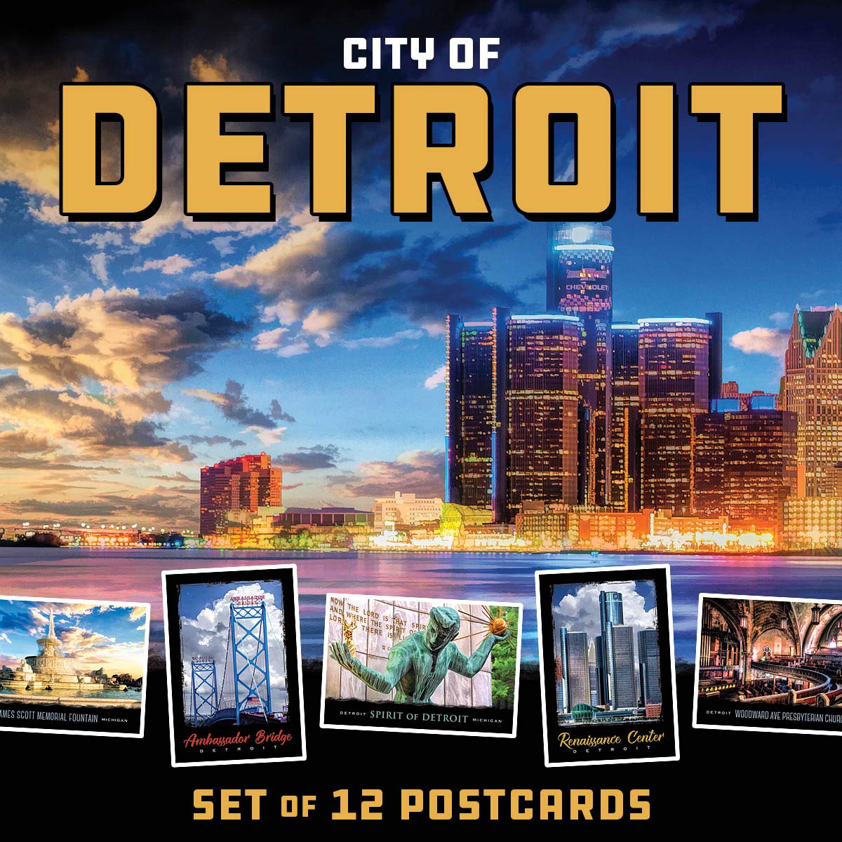 Amazon.com : Ultimate Collection of Detroit Postcards | Set of 12 | 4x6 :  Office Products