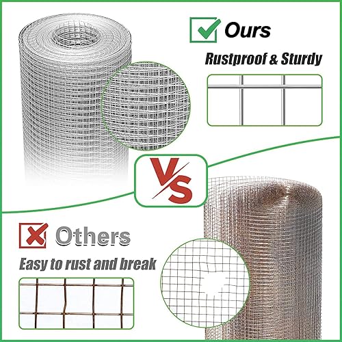 Miniatura 3 de Tela de hardware de 24 pulgadas x 50 pies, malla de alambre de 18 de pulgada, calibre 27, material galvanizado en caliente, valla de alambre para