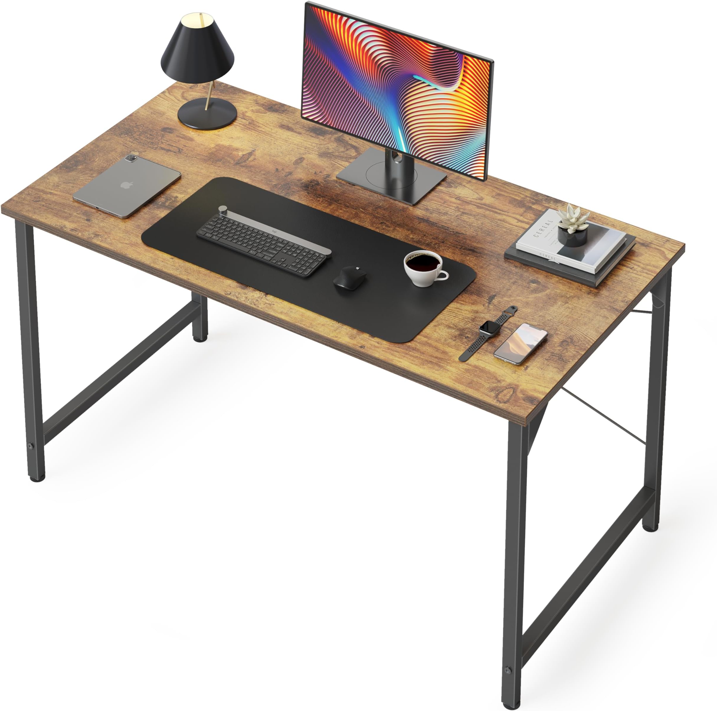 CubiCubi Computer Desk 100 x 48 x 75 cm Home Office Laptop Desk Study Writing Table, Modern Simple Style, Rustic Brown