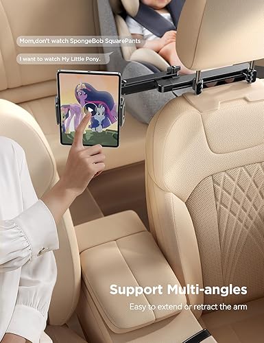 Miniatura 5 de JOYROOM Soporte para tablet iPad para reposacabezas de automóvil, estructura triangular, soporte para iPad de automóvil, asiento trasero de