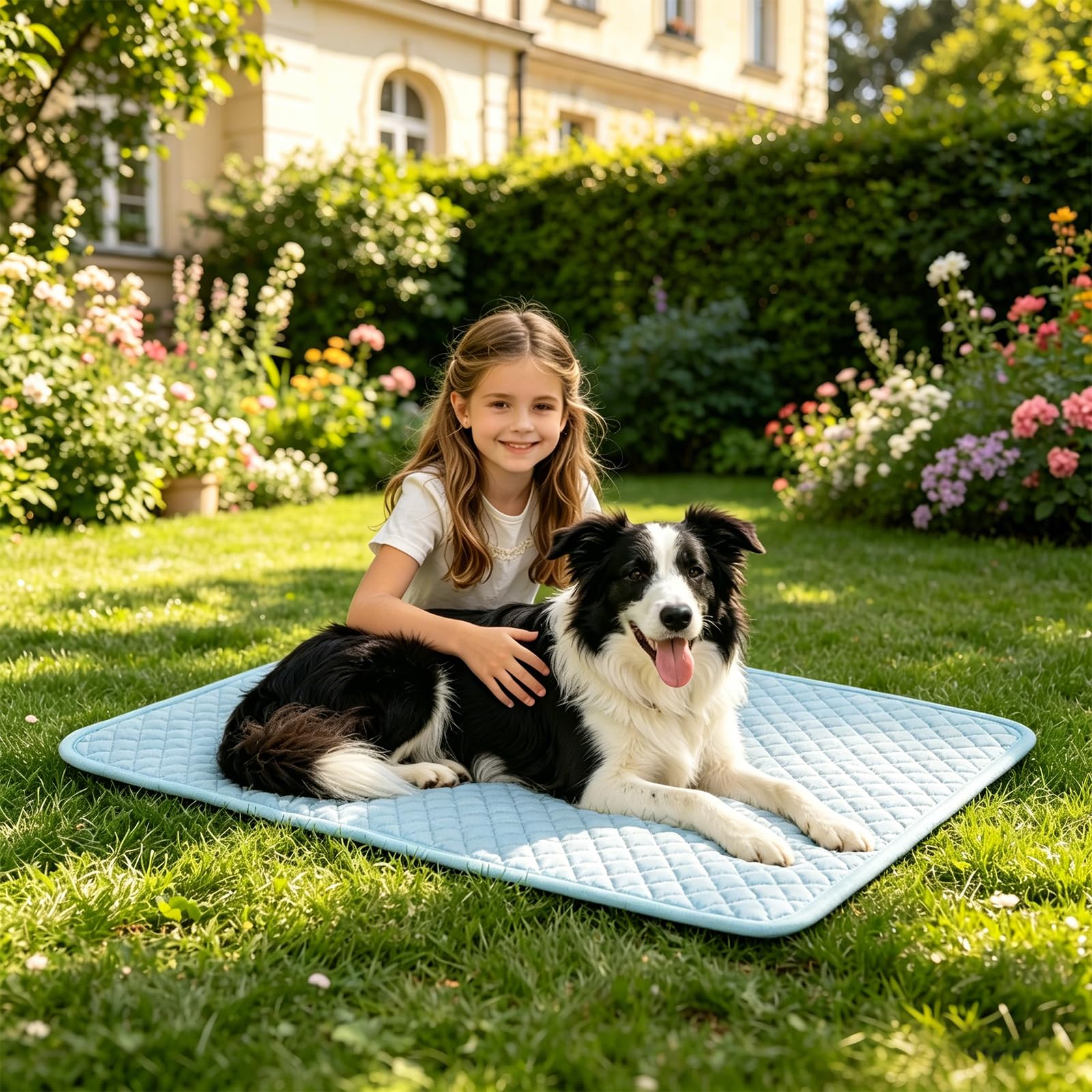 SOMOYA Tapis rafraîchissant pour chiens et chats - Lavable - En soie glacée - Respirant - Pour grands chiens et chats - Taille XL