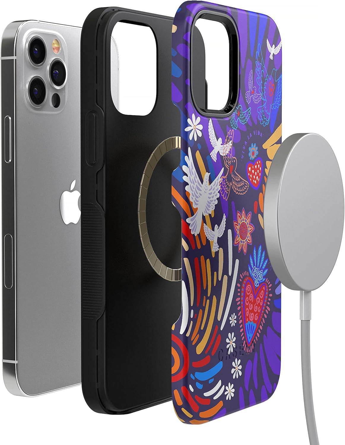 Casely iPhone 12 Pro Max Case | Viva La Vida | Frida Kahlo Collage | Bold Protective Design | MagSafe Compatible Design