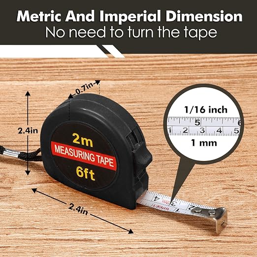 Copkim 50 Pcs 6 FT Mini Tape Measure Retractable Bulk Small Measuring Tape Pocket Size Measurement Tool for Operation Christmas Items Party Favor Gifts Stuffers for Men miniatura 2