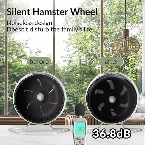 Miniatura 4 de JOUSONTY Rueda silenciosa de hámster de 8.3 pulgadas, animales pequeños para mascotas, juguetes para correr, grande, verde