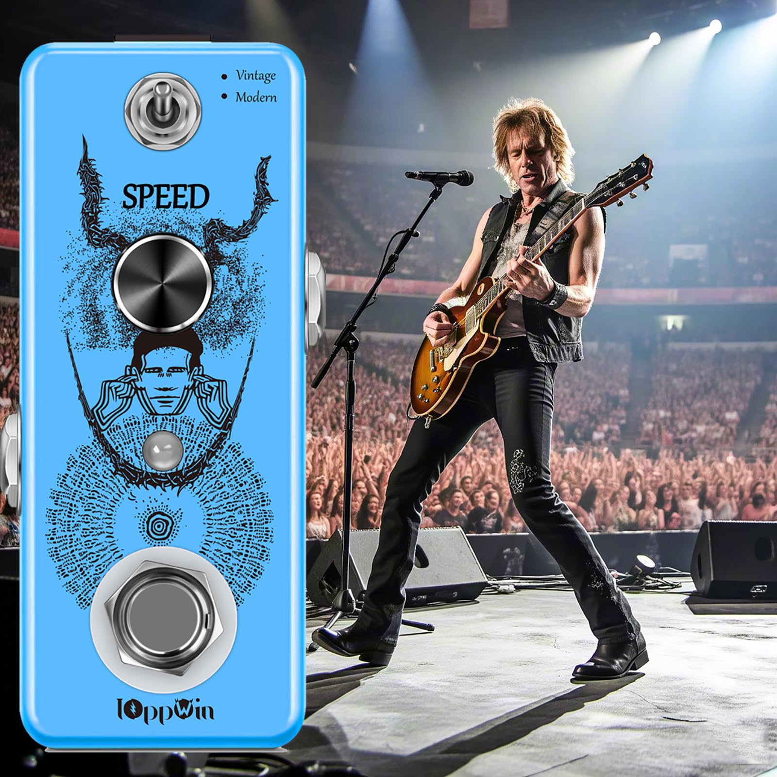 Vintage/Modern Phaser Pedal - Full Analog Klang, 70er Jahre Psychedelic Rock & E-Gitarre Effekt, Metallgehäuse, True Bypass