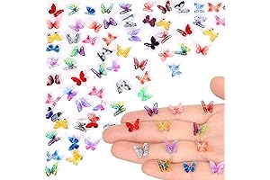 70Pcs Mini Butterflies Tiny Resin Butterflies Miniature Ornaments