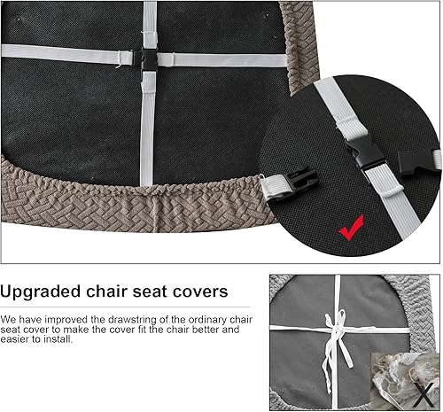 Miniatura 5 de Genina - Fundas impermeables de asiento para sillas de comedor y cocina (color gris pardo, 6 piezas)