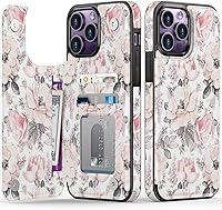Vista 277 de LETO para iPhone 15 Pro Funda tipo cartera - Tapa tipo folio con patada - Diseños de moda - Tarjetero - Funda protectora para mujeres y niñas - 6.1