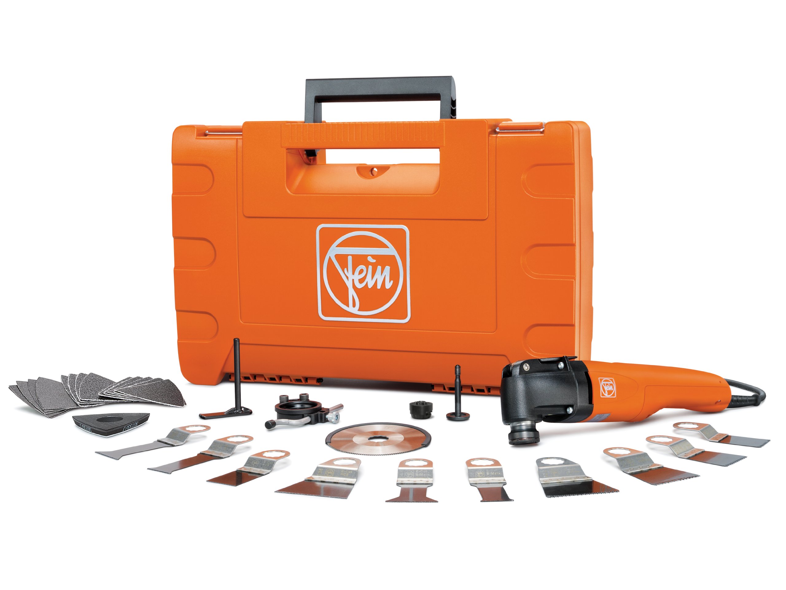 Fein SuperCut 2.0Q c/w Kit Super Cut Construction Cable with Wood Tool Set, 400 W, Orange