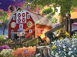 Buffalo Games - Country Life - Morning at The Farm - 1000 Piece Jigsaw Puzzle for Adults Challenging Puzzle Perfect for Game Nights - 1000 Piece Finished Size is 26.75 x 19.75
