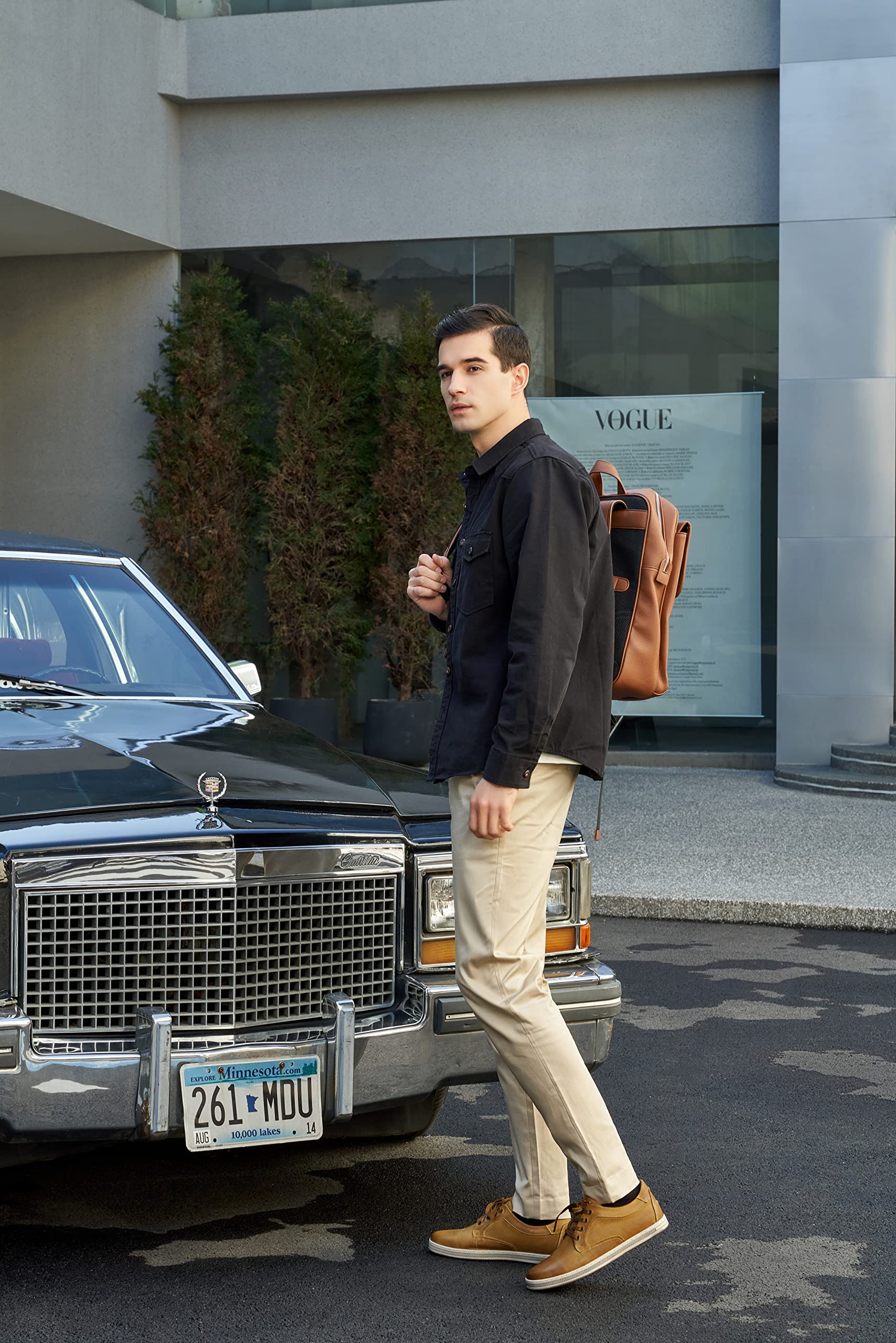 Jousen Men's Fashion Sneakers Leather Retro Casual Shoes for Men Breathable Dress Mens Sneakers