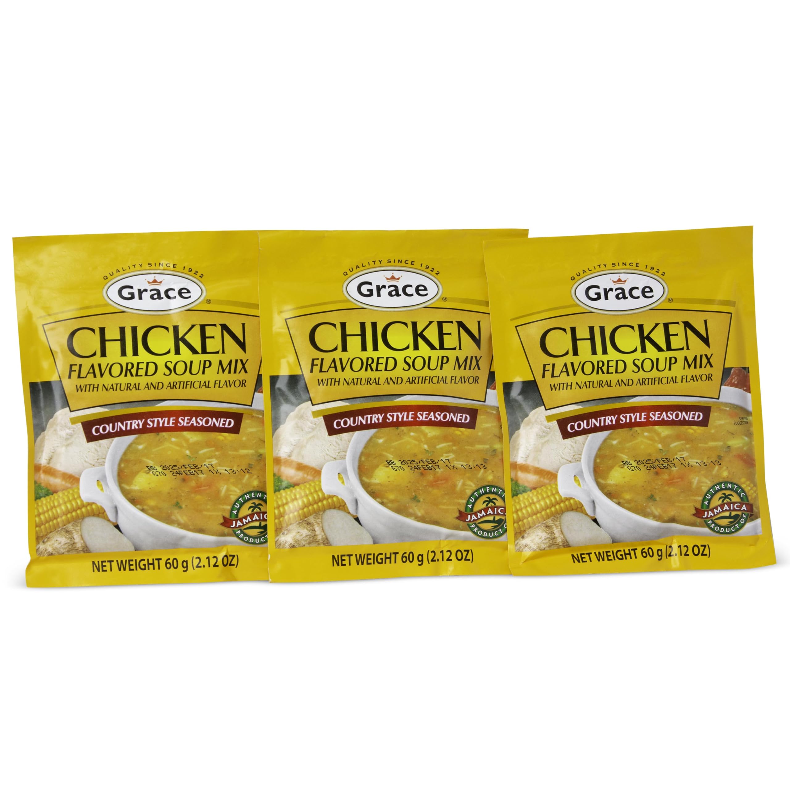 Grace Chicken Flavored Soup Mix - 3 Pack - Caribbean Chicken Soup Mix - Jamaican Food Products