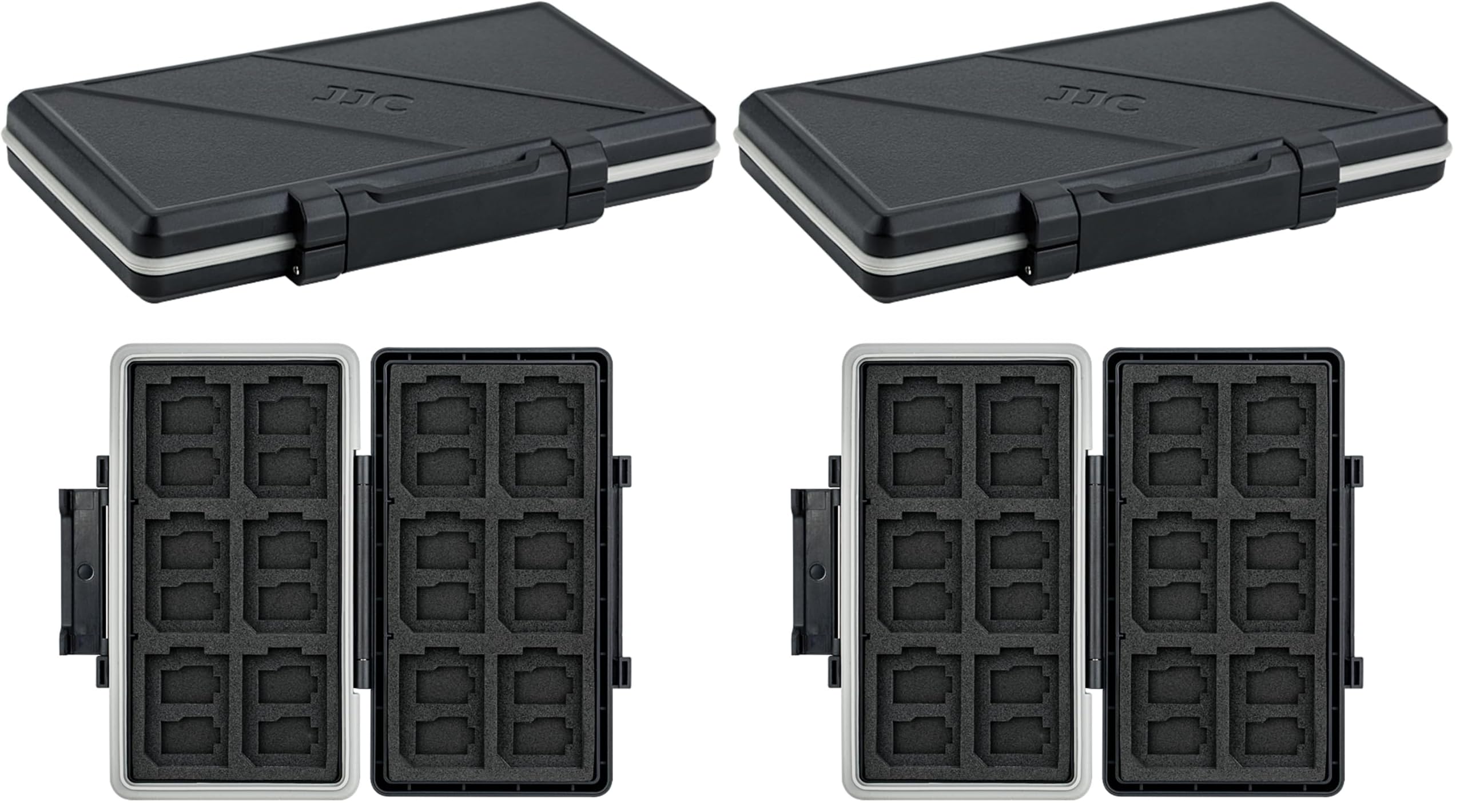 36 Slots Memory Card Case Water-Resistant Anti-Shock Memory Card Wallet for 24 Micro SD SDXC SDHC TF Cards and 12 SD SDXC SDHC Cards (Pack of 2)