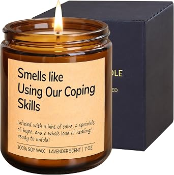 Funny Candle, Therapist Gifts for Women & Men, Coping Skills Gifts for Social Worker School Counselor Psychologist, Psychology Graduation Appreciation Present, Mental Health Therapy Office Decor