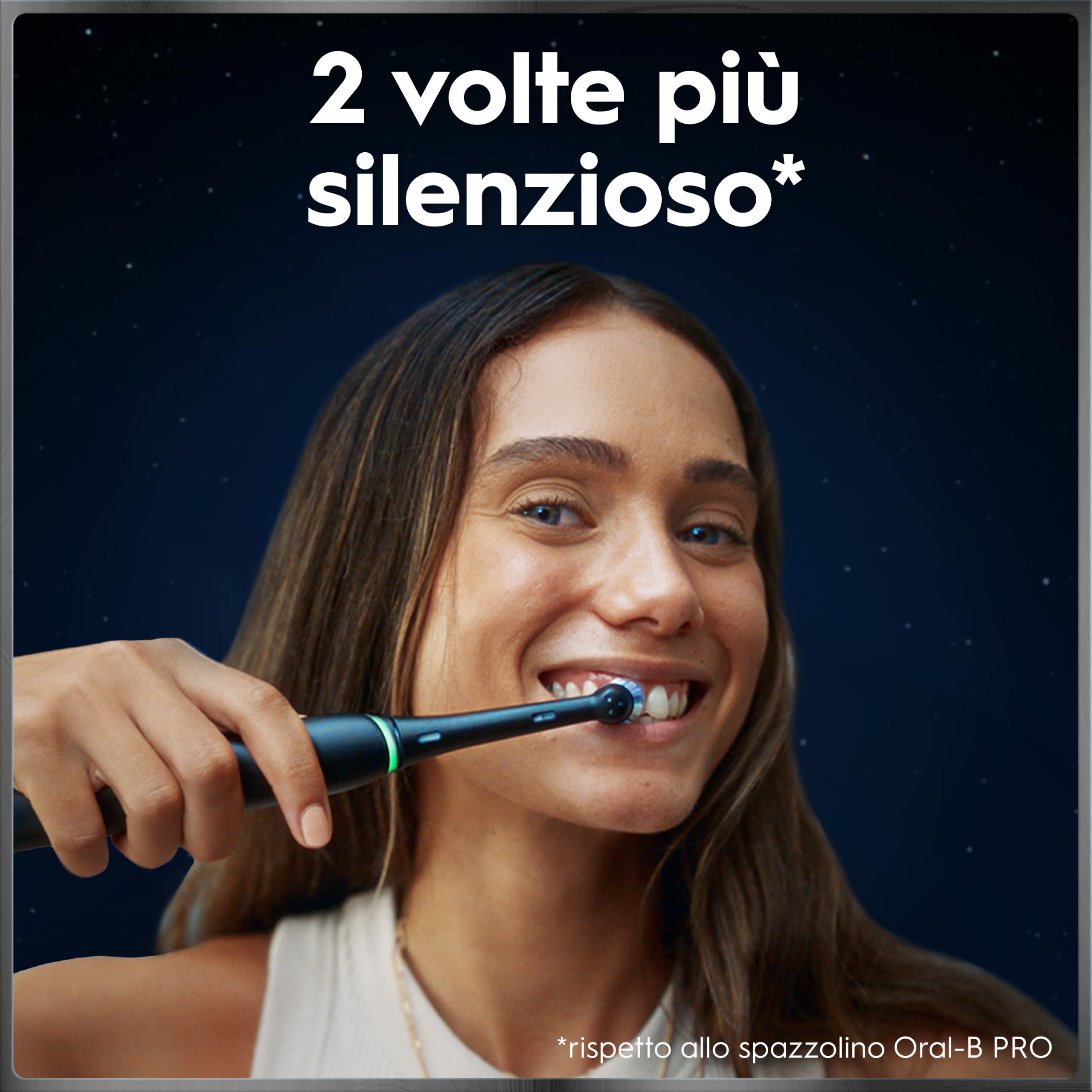 Oral-B iO 10 Spazzolino Elettrico, 3 Testine di Ricambio, Custodia, Nero - 3 Testina di Ricambio per Spazzolino Elettrico, Ricaricabile, Custodia da Viaggio Ricaricabile, Pulizia Denti Efficace