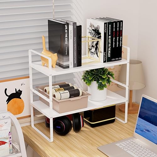 Miniatura 5 de Estante organizador de gabinete, estante expandible para gabinete, estantes apilables, estante de almacenamiento ajustable para cocina, despensa,