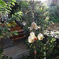 Vista 4 de Paquete de 2 campanas de viento de la suerte, 3 campanas de viento Feng Shui con gancho en S para buena suerte, hogar, jardín, decoración colgante