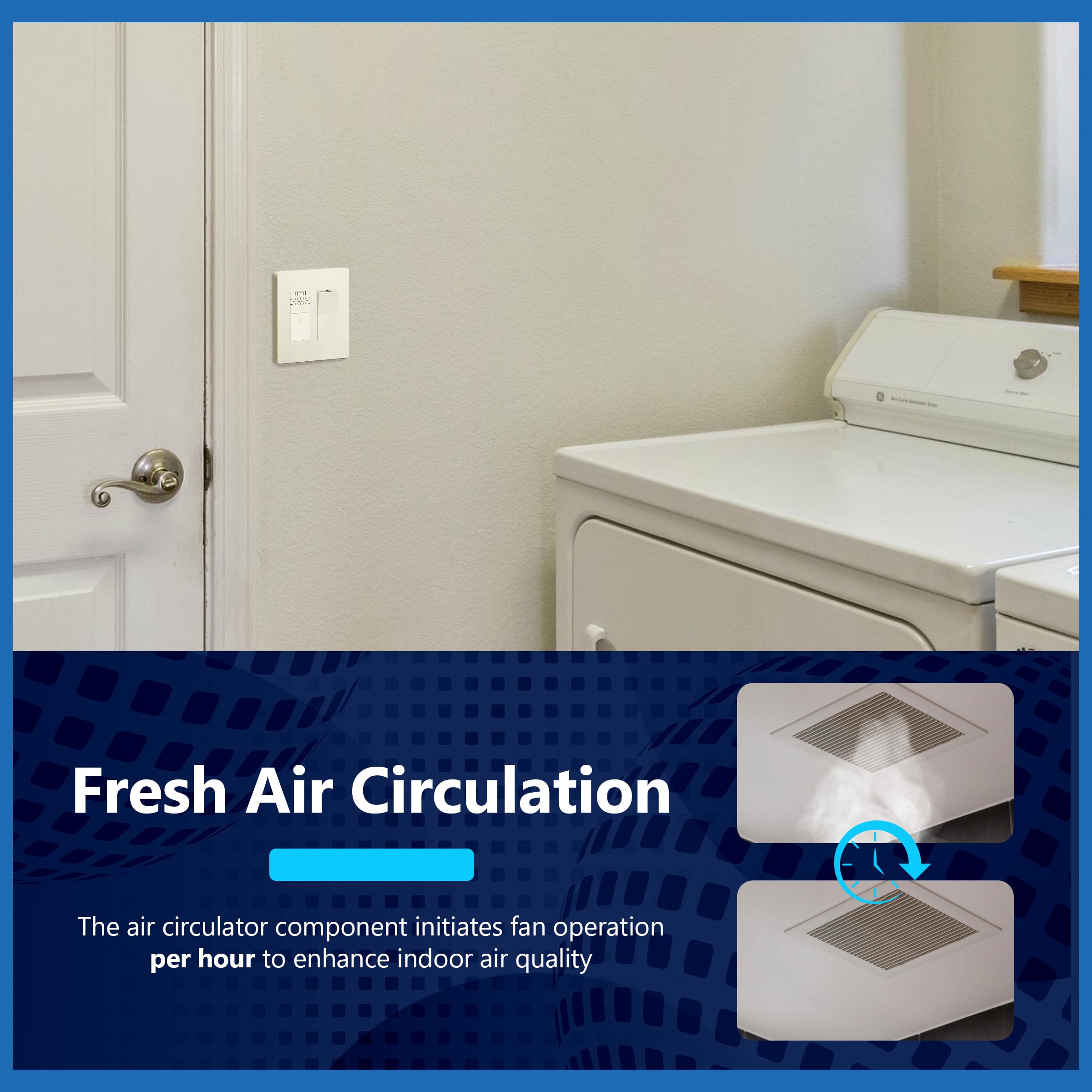 LIDER Humidity Sensor Switch – No Neutral Wire Needed, Auto Moisture Detection For Bathroom Fan Control