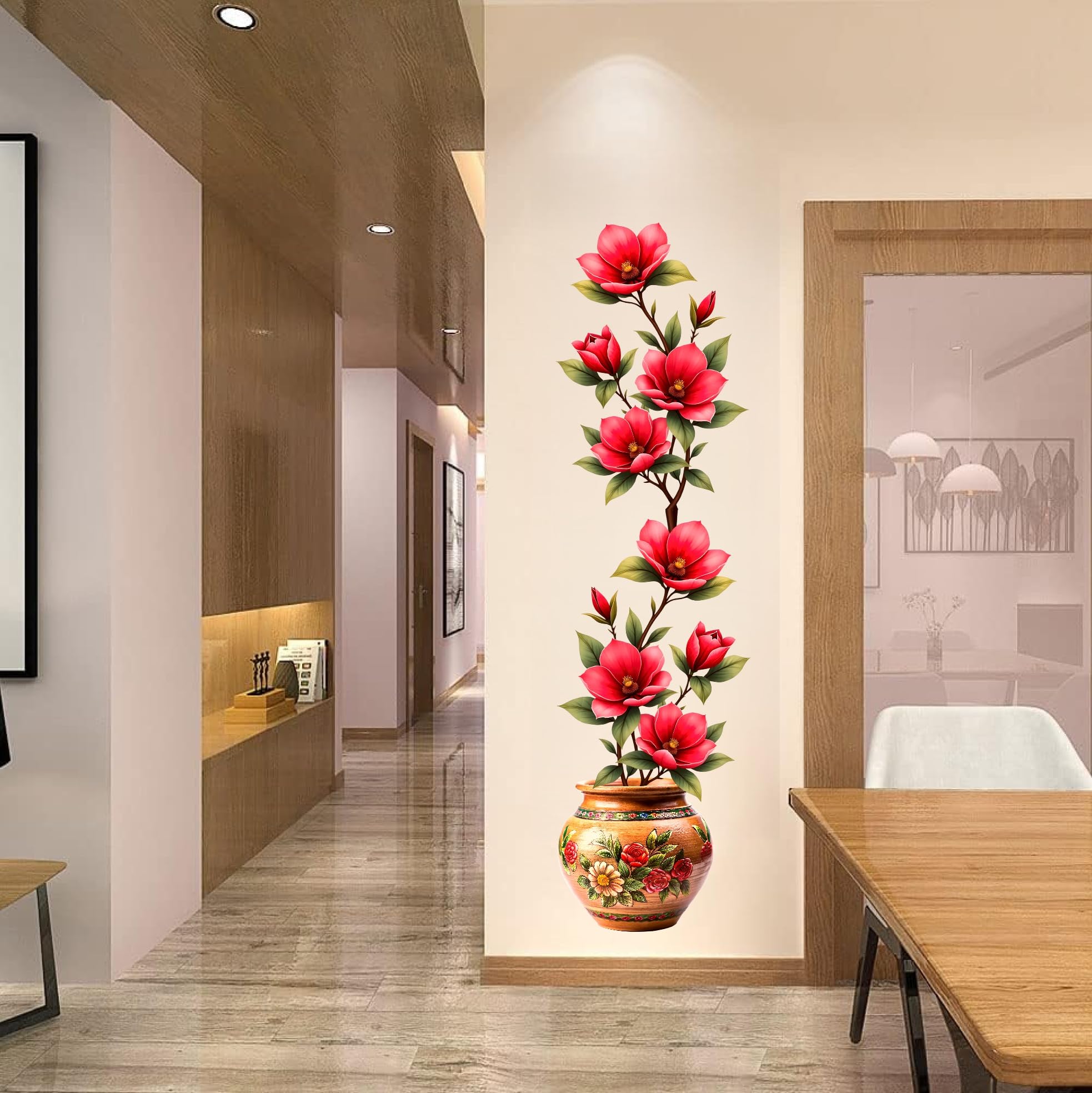 Decals Design 'Vintage Flowers' for Decoration Wall Sticker (PVC Vinyl, 27 cm x 96 cm, Multicolour) D-586-image-9