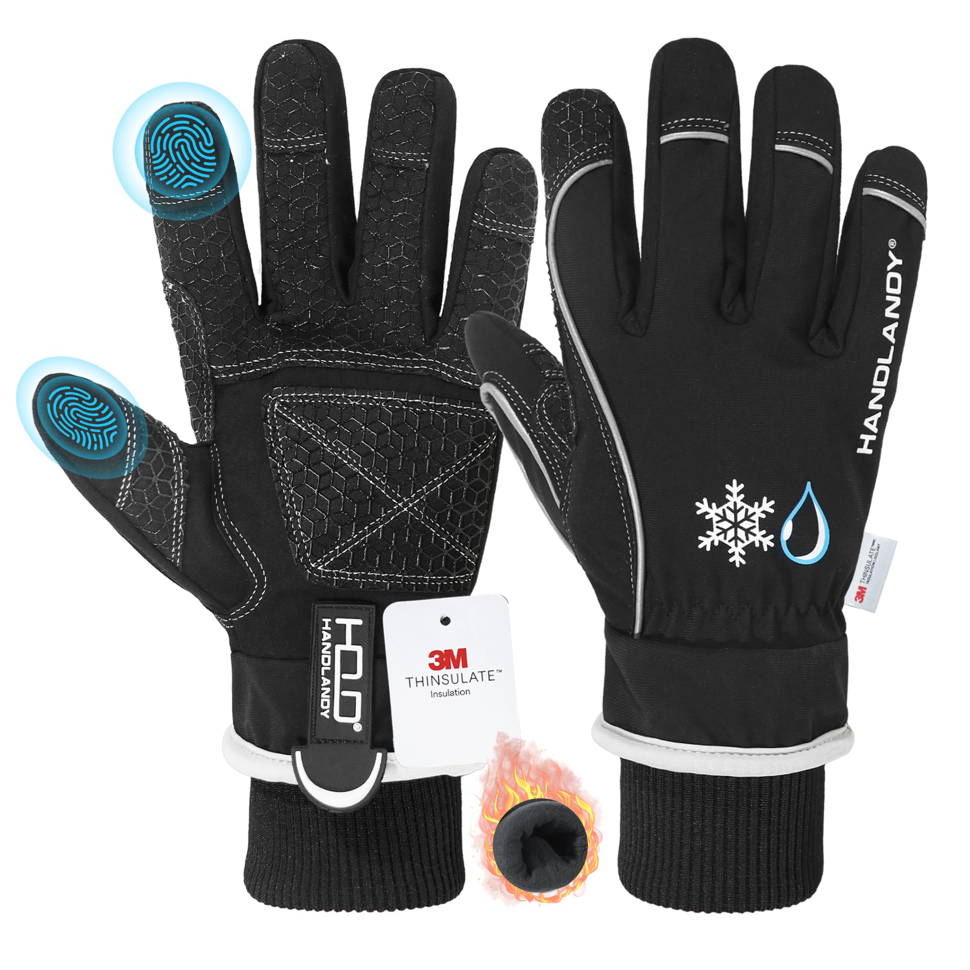 HANDLANDY Winter Work Gloves 3M Thinsulate Waterproof Insulated Glove for Men Women