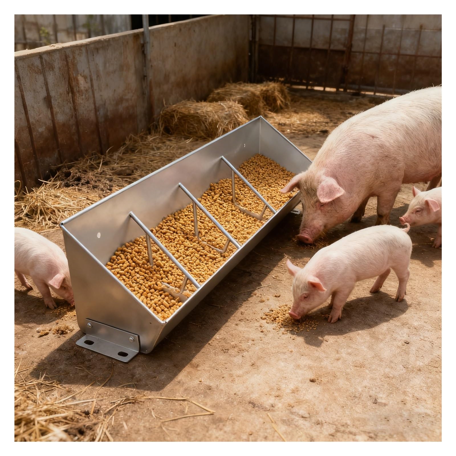 Comederos portátiles para Cerdos Grandes y robustos, de 3, 4, 5 y 6 pies; comederos para Cerdos Que Pueden Contener heno, Agua y alimento; comederos para Ganado Vacuno, ovino y avícola, fabr