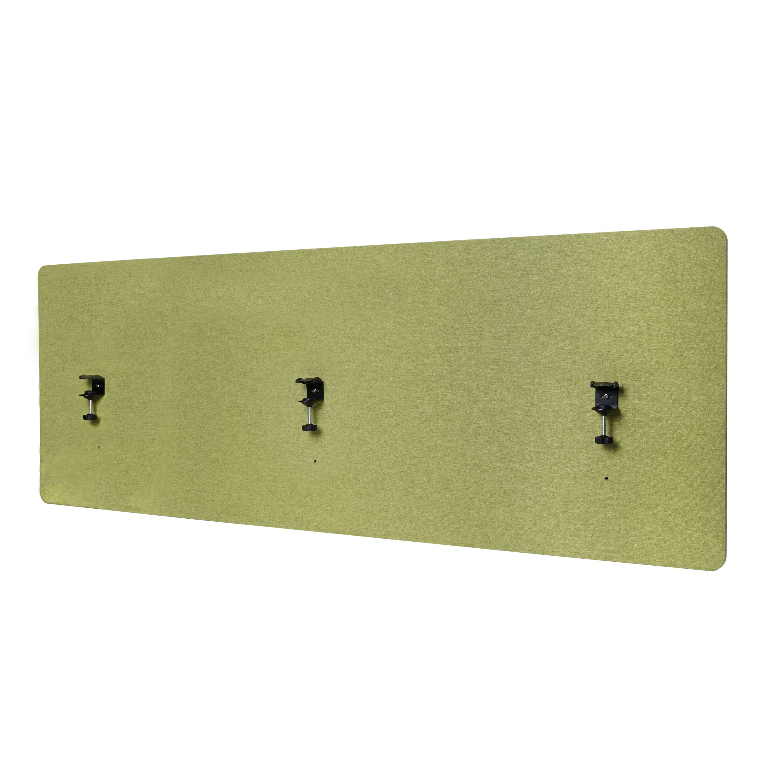 Akustik-Tischtrennwand HWC-G75, Büro-Sichtschutz Schreibtisch Pinnwand, doppelwandig Stoff/Textil - 60x160cm grün