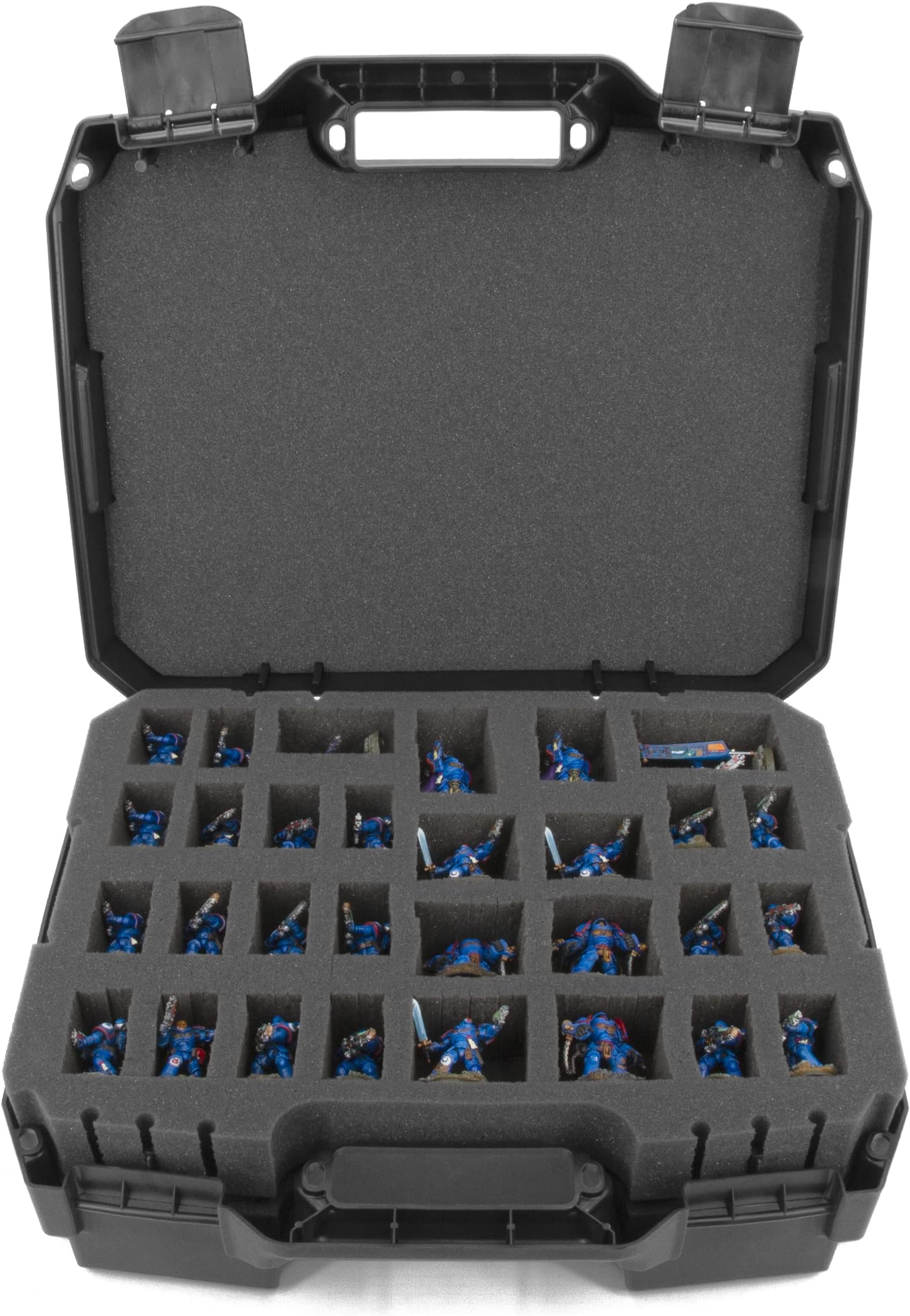 CASEMATIX Miniature Case - Dual Layer Customizable Foam Case for Standard Miniatures, Large Units and Vehicles, Compatible with Warhammer 40k, DND & More!