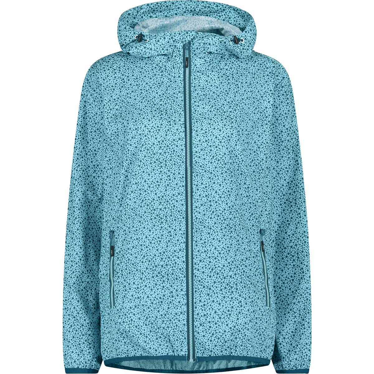 CMP - Woman Jacket Rain Fix Hood, Water-Deep Lake, XS