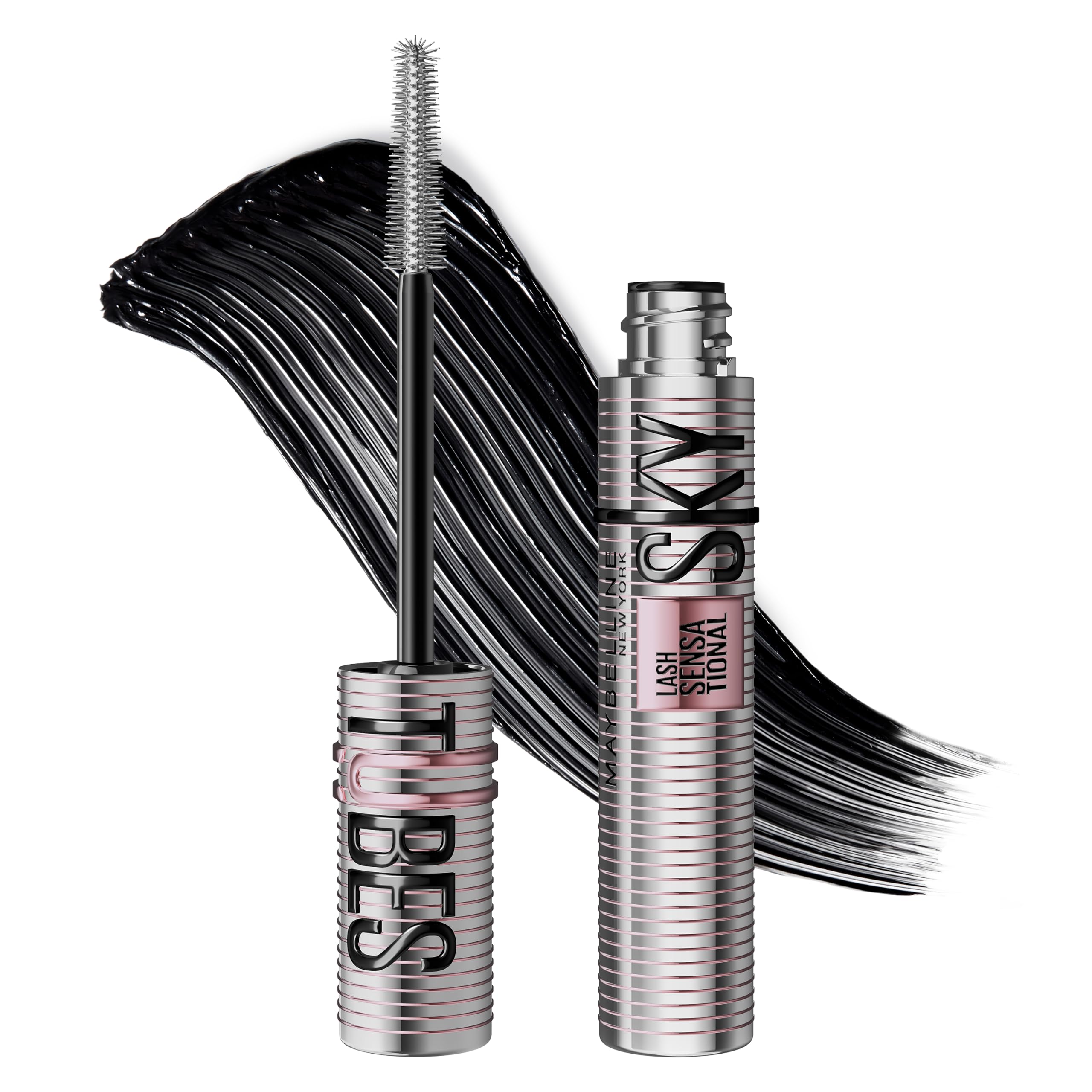 Maybelline New York Sky High Mascara Tubes, 7,2 ml | Maska z efektem rur, definicja i ekstremalna długość, z maską shea i olejem rycynowym, bardzo czarny