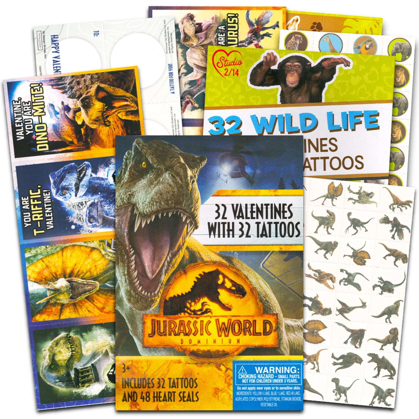 Buy Jurassic World Valentines Cards for Kids Classroom Gift Exchange ...