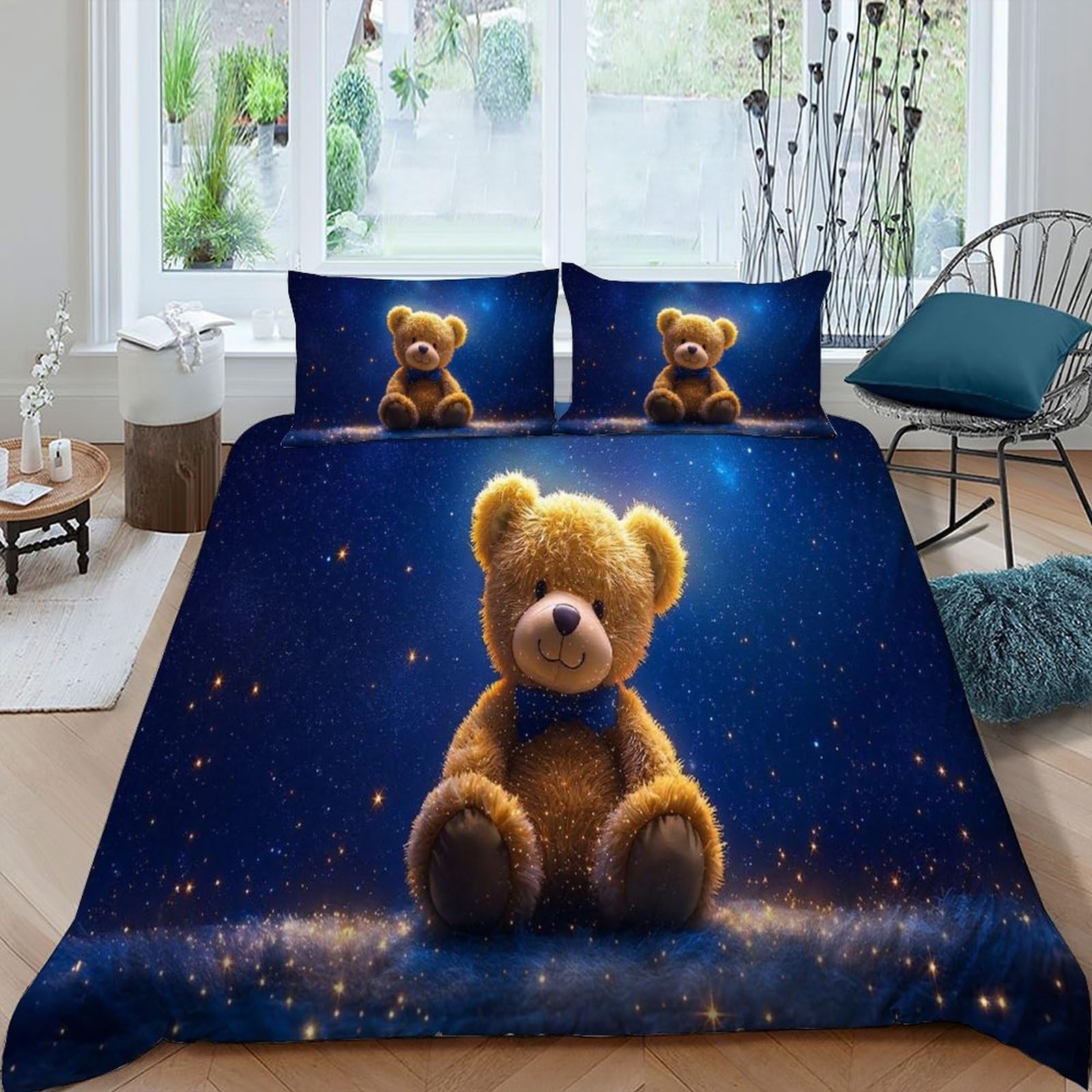 Ours en peluche housse de couette imprimée pour chambre cocooning