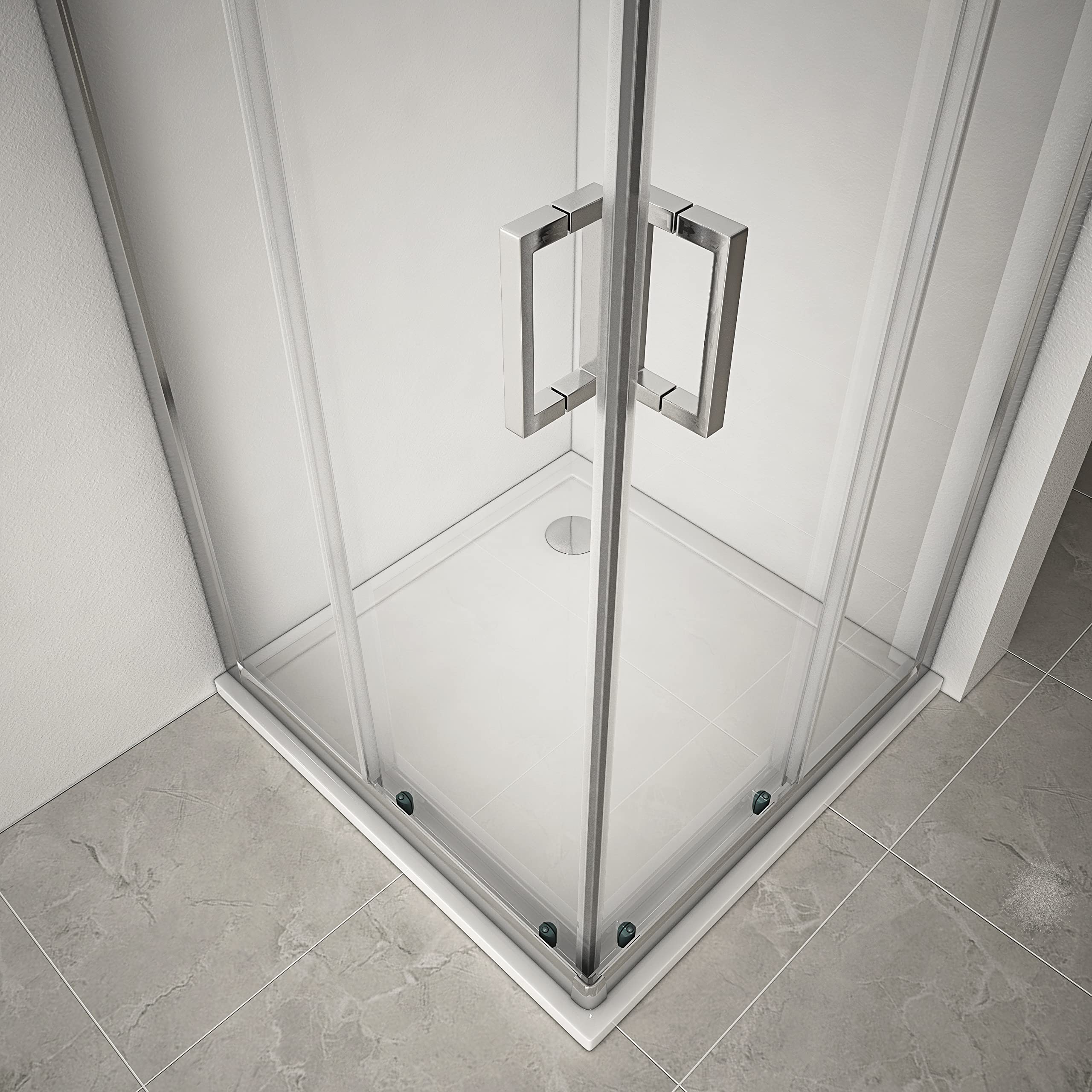 Box Doccia Angolare in vetro trasparente 80x80cm