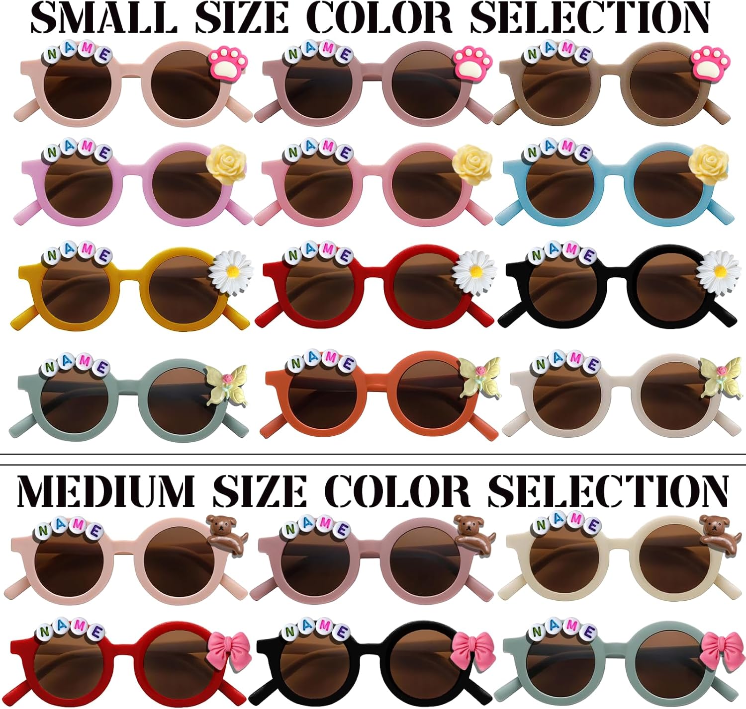 xrlsg Custom Sunglass Personalized Baby Sunglass for Girl Boy Name Flower Sunglasses Gift for Kids - Image 3