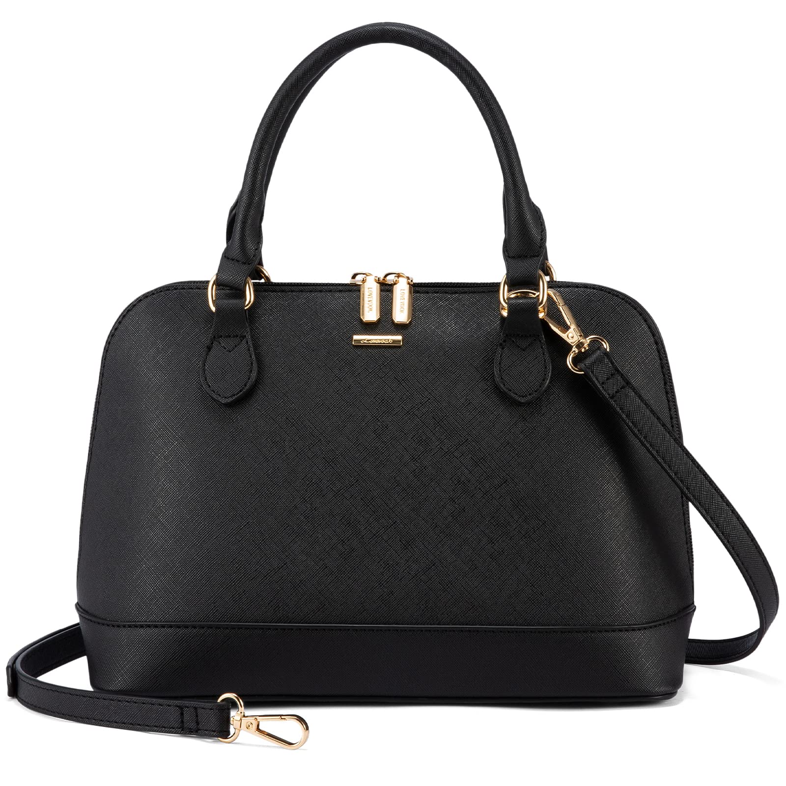 LOVEVOOK Purse for Women Small Crossbody Bags Classic Double Zip Top Handle Dome Satchel Bag