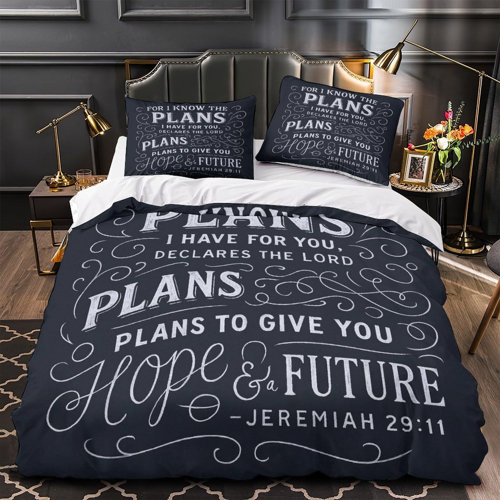 Housse de couette chrétienne 3D super douce et hypoallergénique 135x200